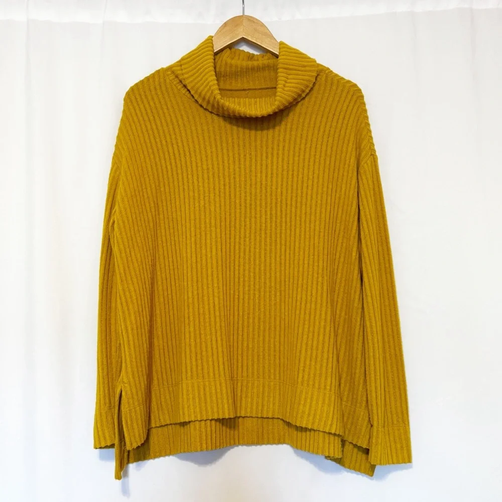 Anthropologie Maeve Vanna Cowl Neck Sweater in Marigold‎ size Small